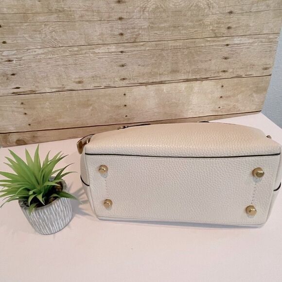 Coach - Cara Soft Pebble Leather Satchel Crossbody Bag. Dust Bag Chalk - Picture 9 of 15